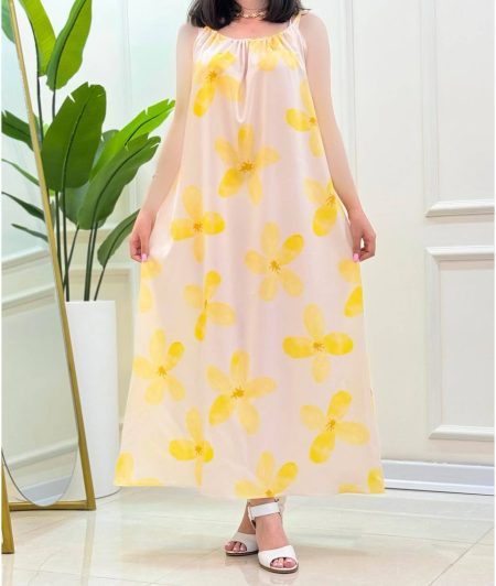 ست شومیز و پیراهن بندی گل گل زرد