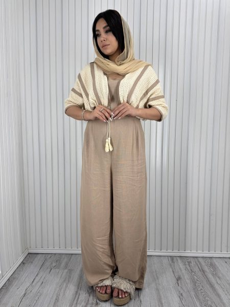 ست قلاب بافی بارلی نسکافه‌ای