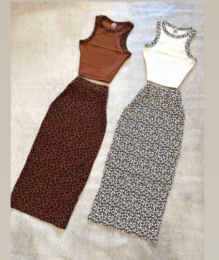 ست کراپ و دامن پلنگی (2)