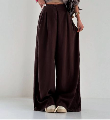 شلوار بگ ساده Seif قهوه‌ای