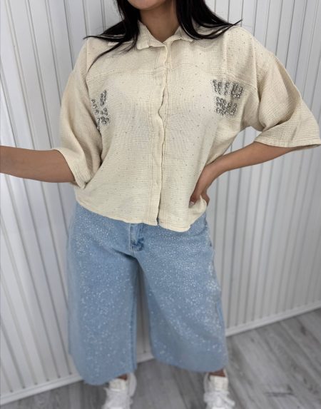 شومیز کنفی MIU MIU کرم