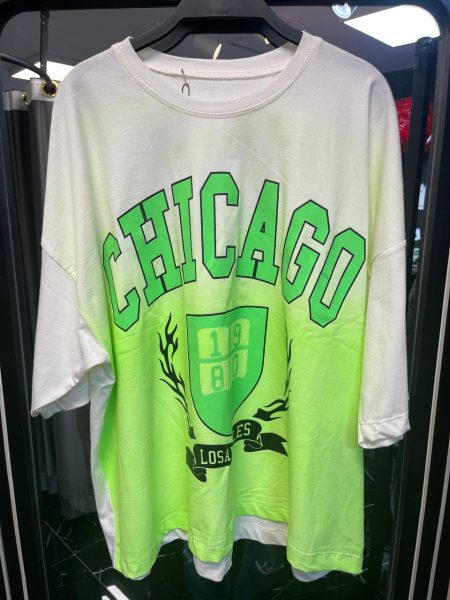 تی شرت باکسی chicago سبز