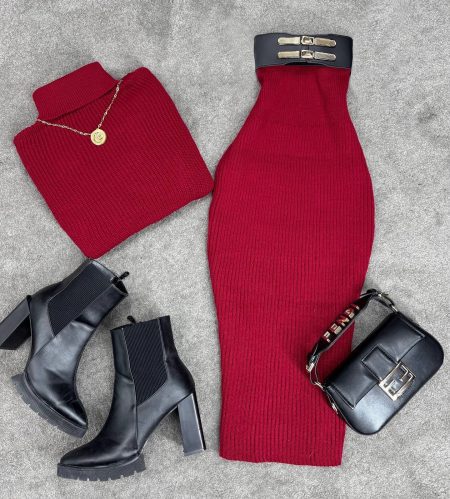 ست بافت TANGO زرشکی