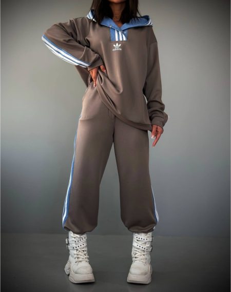 ست هودی و شلوار Adidas طوسی