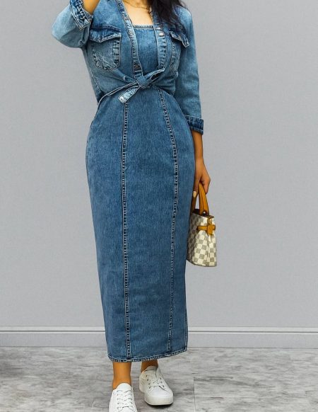 ست کت و سارافون آبی