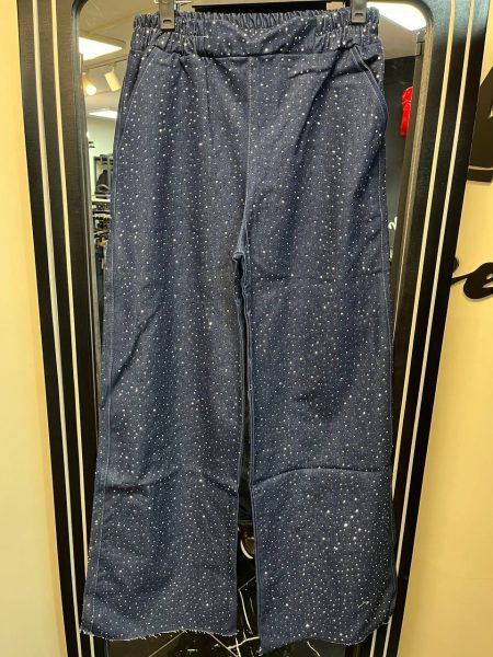 شلوار بگ فول نگین کهکشانی سرمه‌ای