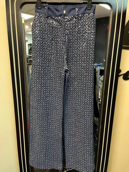 شلوار جین فول پولکی سرمه‌ای