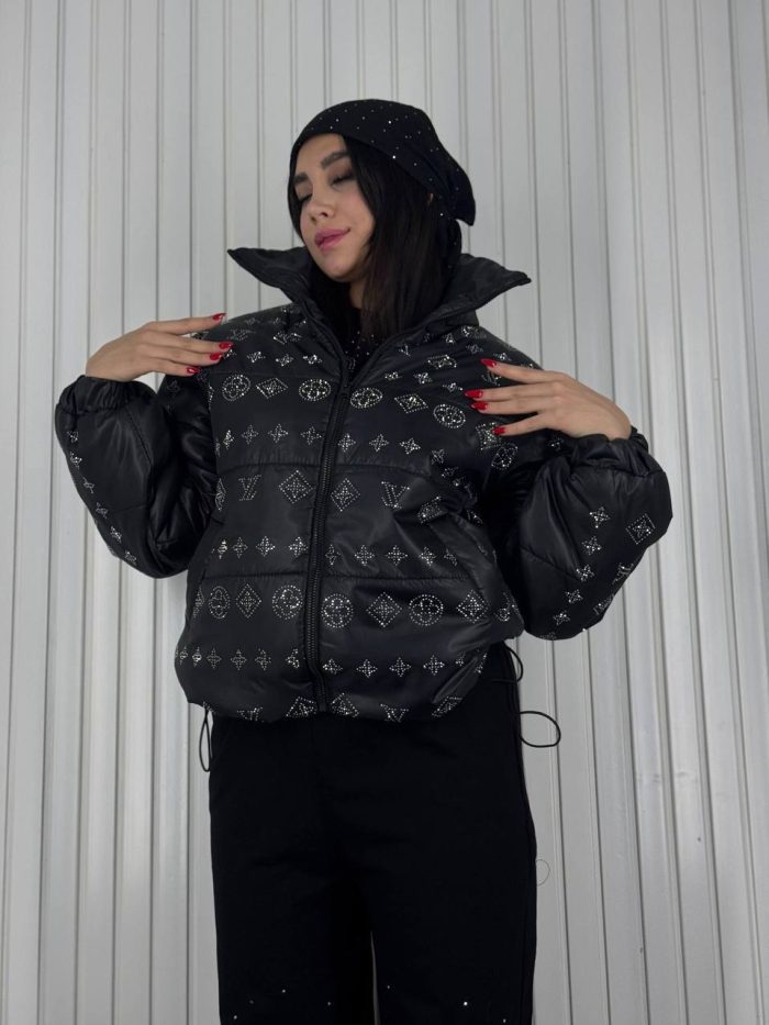 کاپشن نگینی LV مشکی