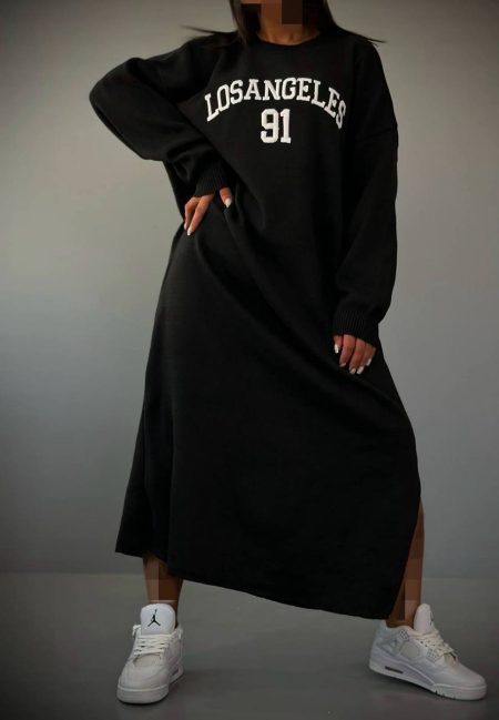 پیراهن بافت بلند Los Angeles مشکی