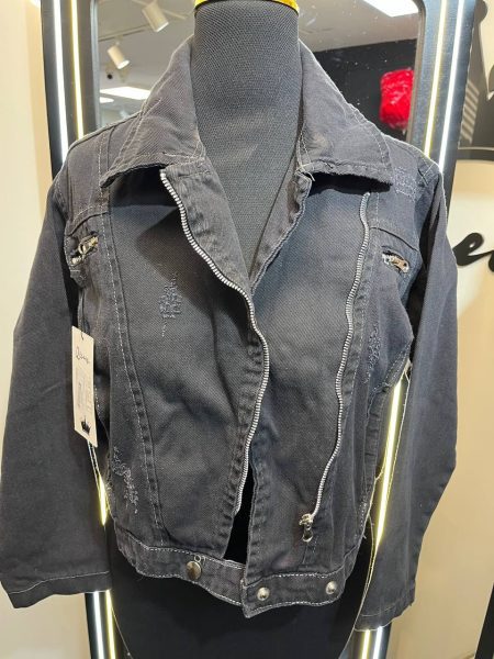 کت جین رنگ زغالی دخترانه