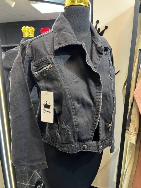 کت جین رنگ زغالی زنانه