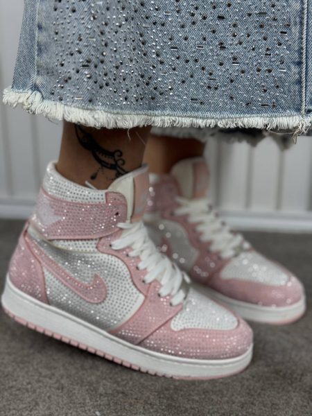 کتونی ساقدار نگینی NIKE صورتی