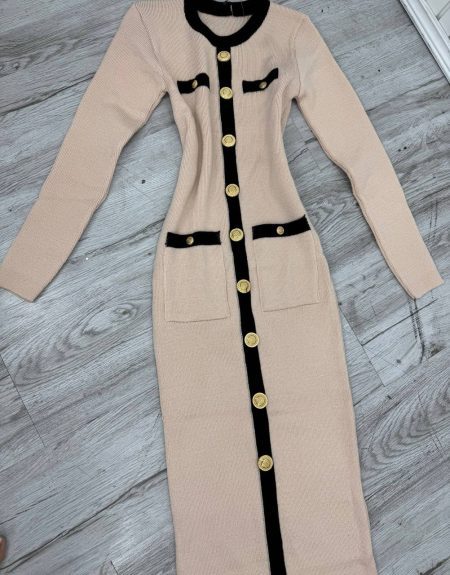 پیراهن بافت رنگ کرم