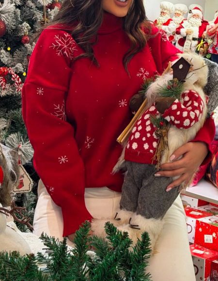 پلیور قرمز زنانه