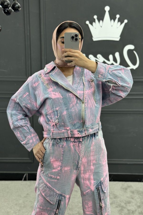 کت جین آبرنگی یخی