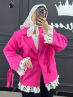 مانتو پایین دانتل سرخابی
