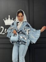 مانتو ژاکارد برگی