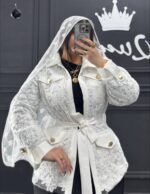 مانتو کتی گیپور گل سفید