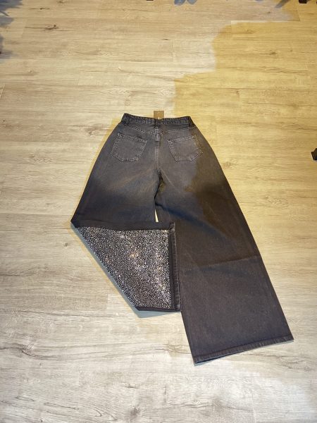 شلوار بگ فول نگین ذغالی