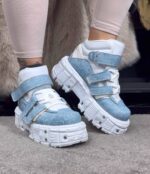 کتونی ساقدار چسبی پیچ جین