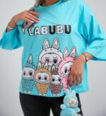 تی‌شرت آستین لانگ Labubu آبی آسمانی