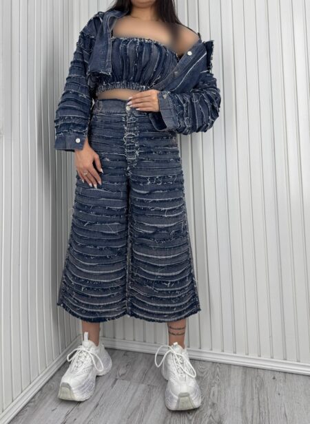 ست 3‌تیکه فول ریش Balenciaga آبی