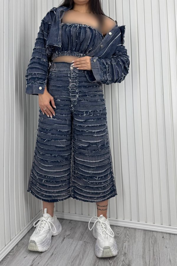 ست 3‌تیکه فول ریش Balenciaga آبی