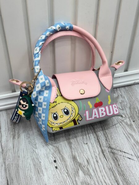 مینی کیف LABUBU طوسی صورتی