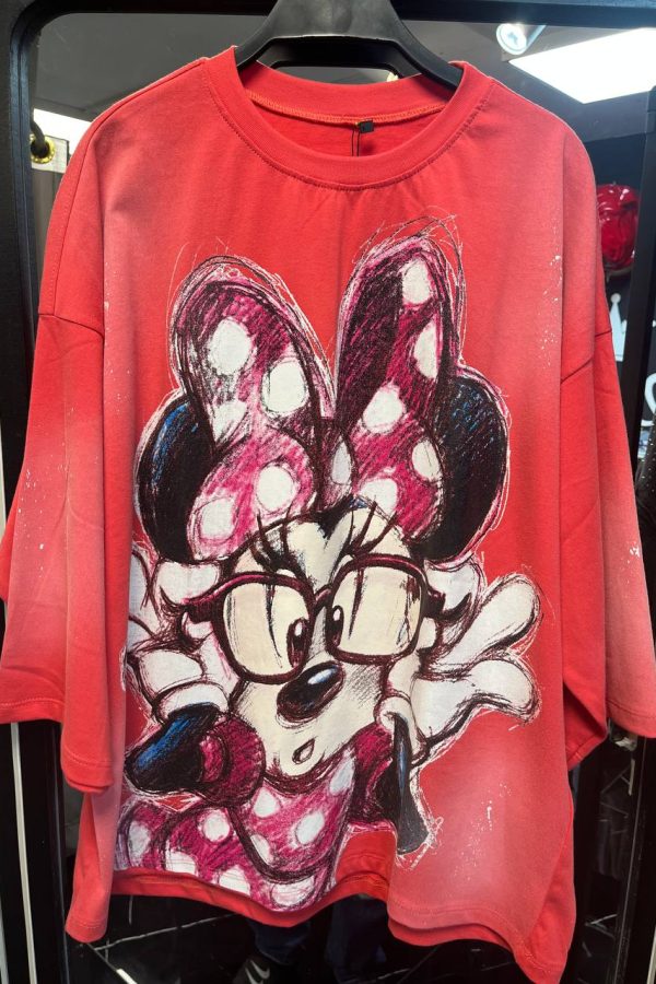 تی شرت چاپی Mickey mouse قرمز