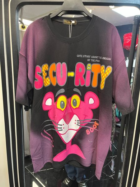 تی‌شرت پلنگ صورتی مشکی