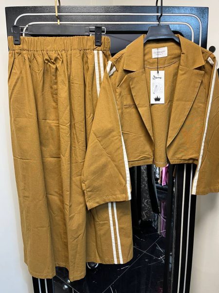 ست کت و دامن 2خط خردلی