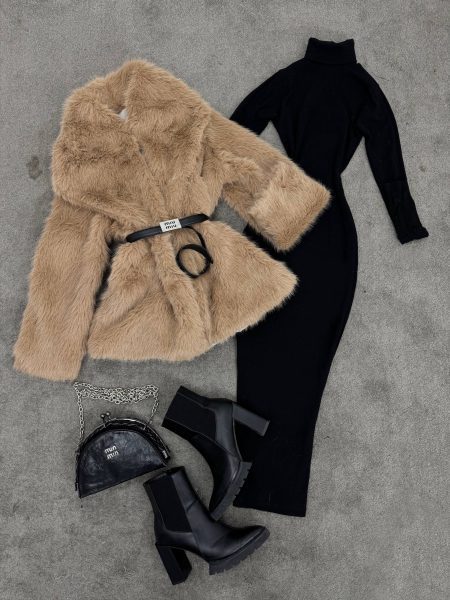 پالتو خز Aylin کرم تیره