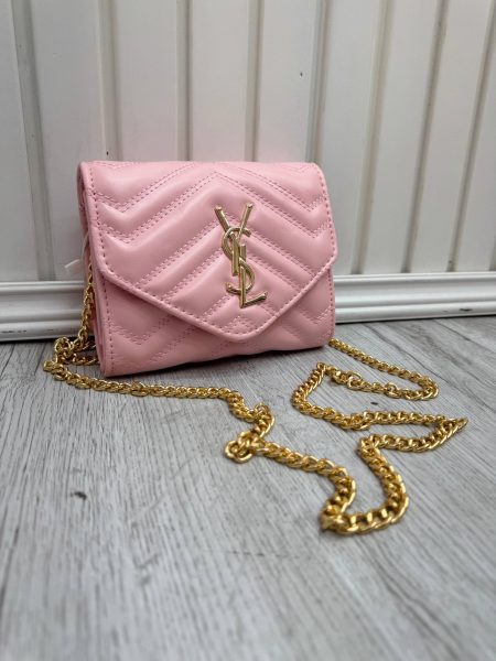 کیف پاکتی YSL صورتی